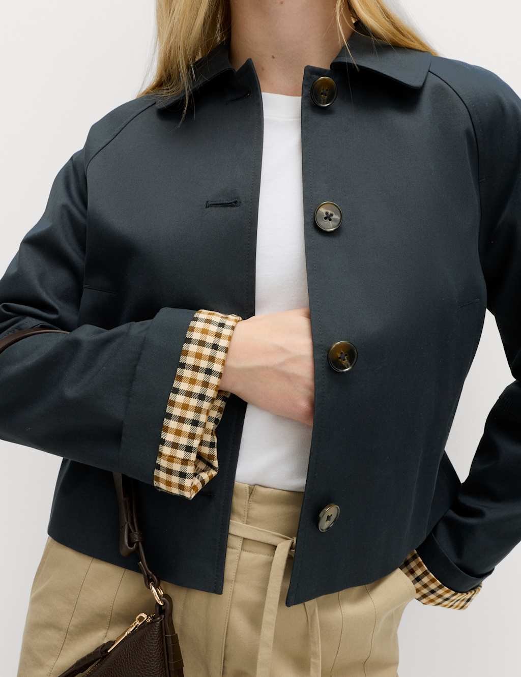 Marks & Spencer M&S Pure Cotton Short Car Coat Navy - 3