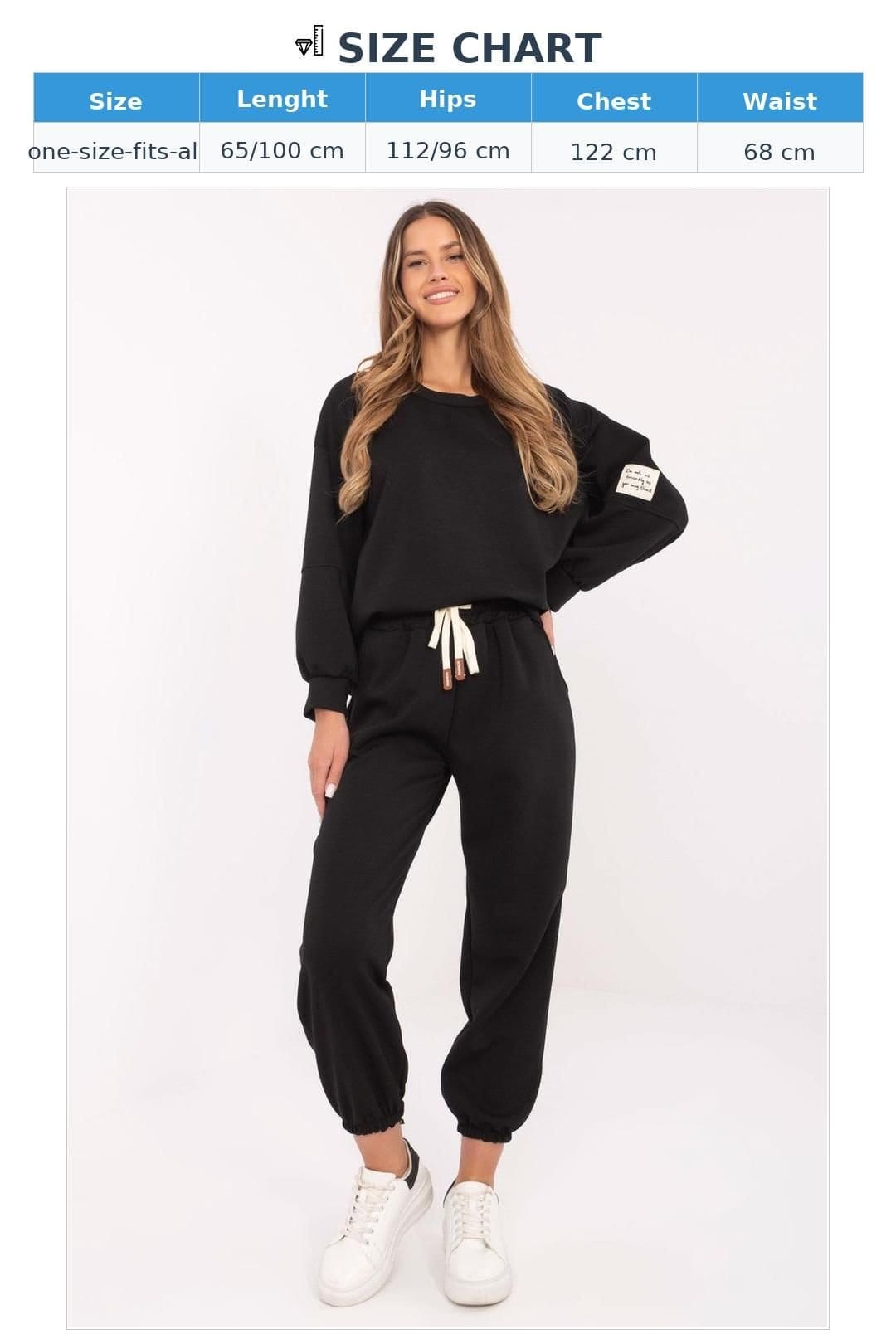 Love Lace Love Lace Women's Casual Viscose Cotton Elastane Tracksuit Set in Black - 4
