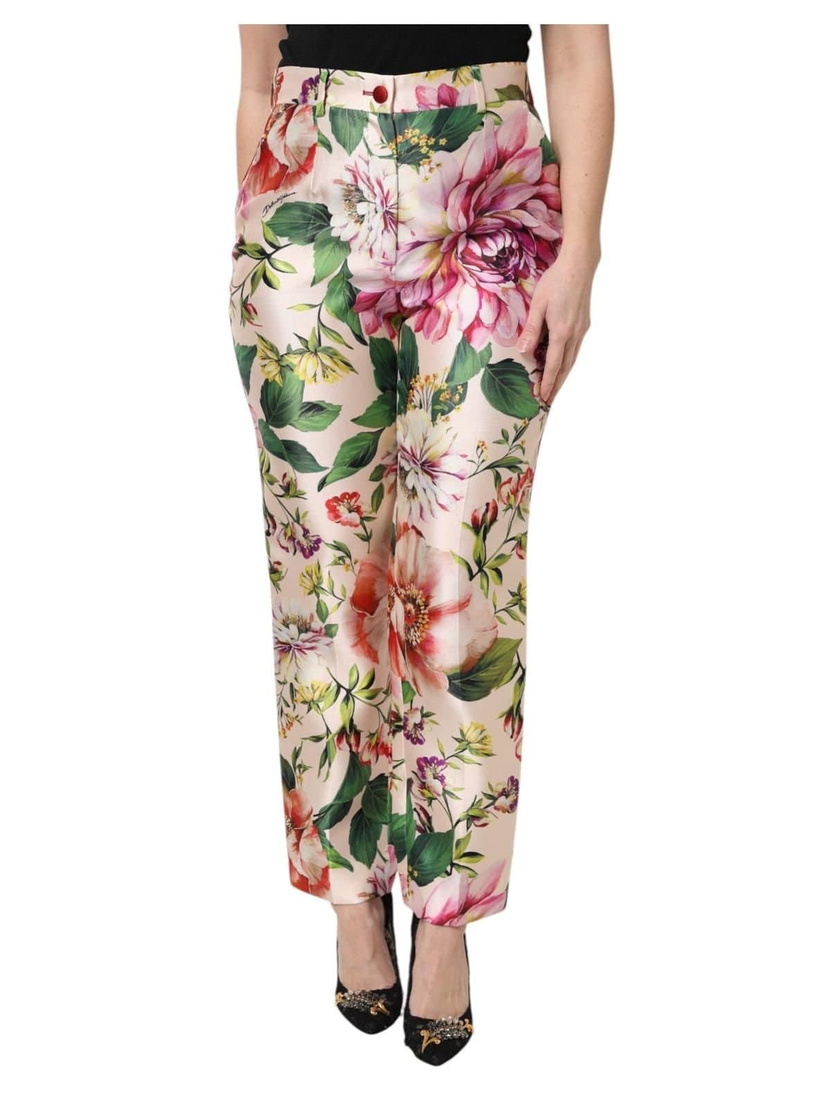 Dolce & Gabbana Dolce & Gabbana Women's Multicolor Floral High Waist Straight Pants