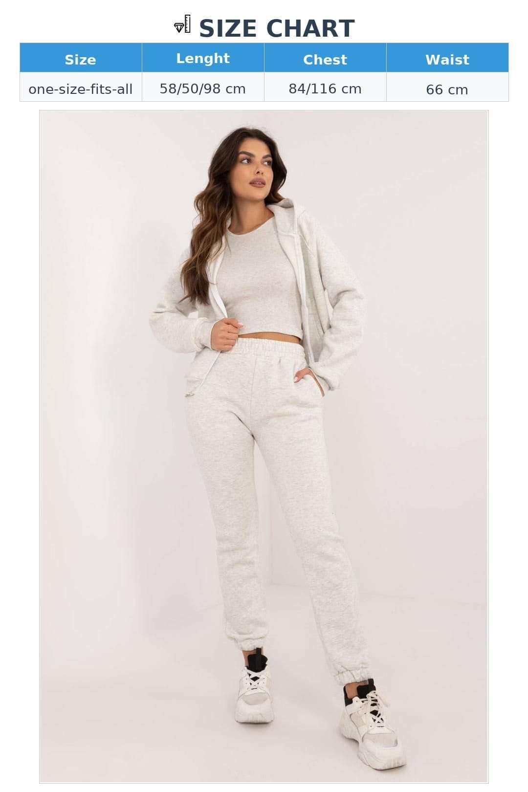 Love Lace Love Lace Women's Melange Zip Hoodie Sweatshirt Set in Grey - 4