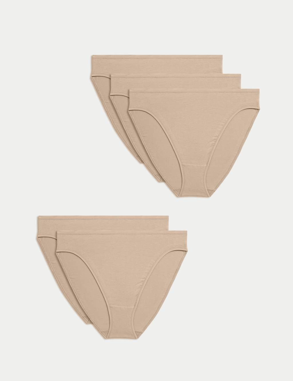 Marks & Spencer M&S 5pk Cotton Modal High Waisted High Leg Knickers Rose Quartz