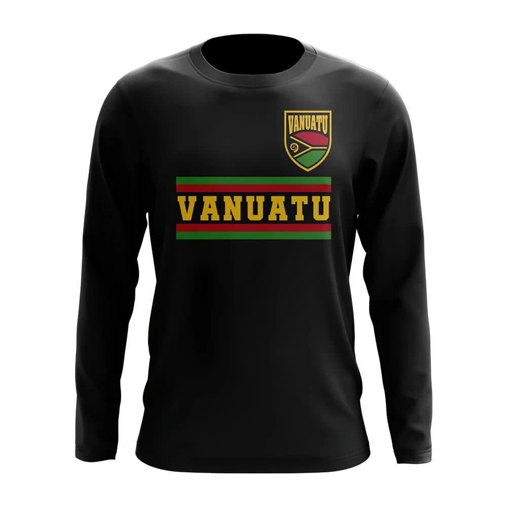 Vanuatu Vanuatu Men's Mens Core Football Country Long Sleeve T-Shirt in Black