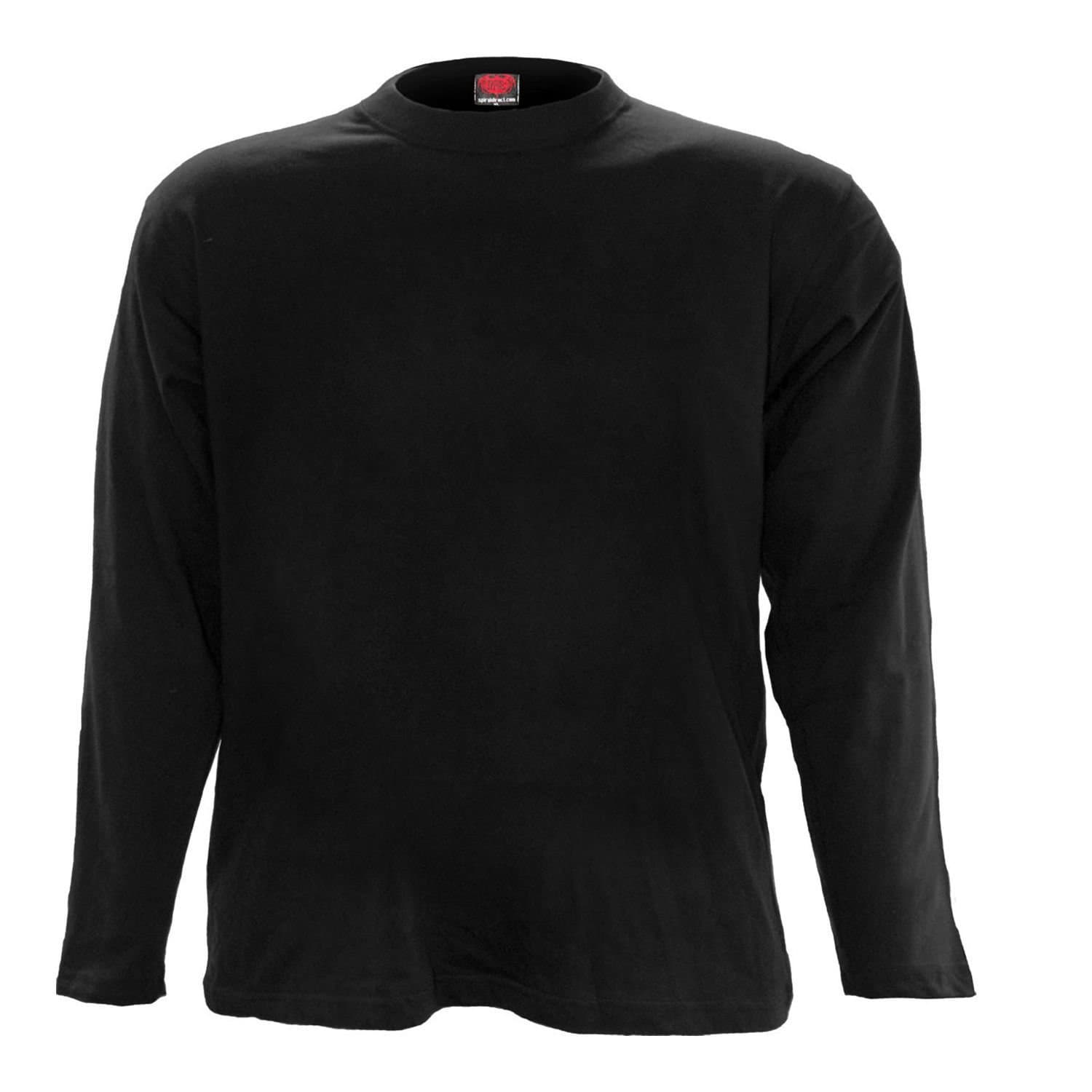 Spiral Direct Spiral Direct Men's Plain Long-Sleeved T-Shirt in Black