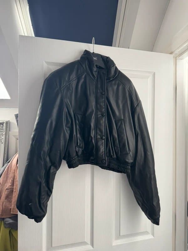 Bershka Leather puffer jacket