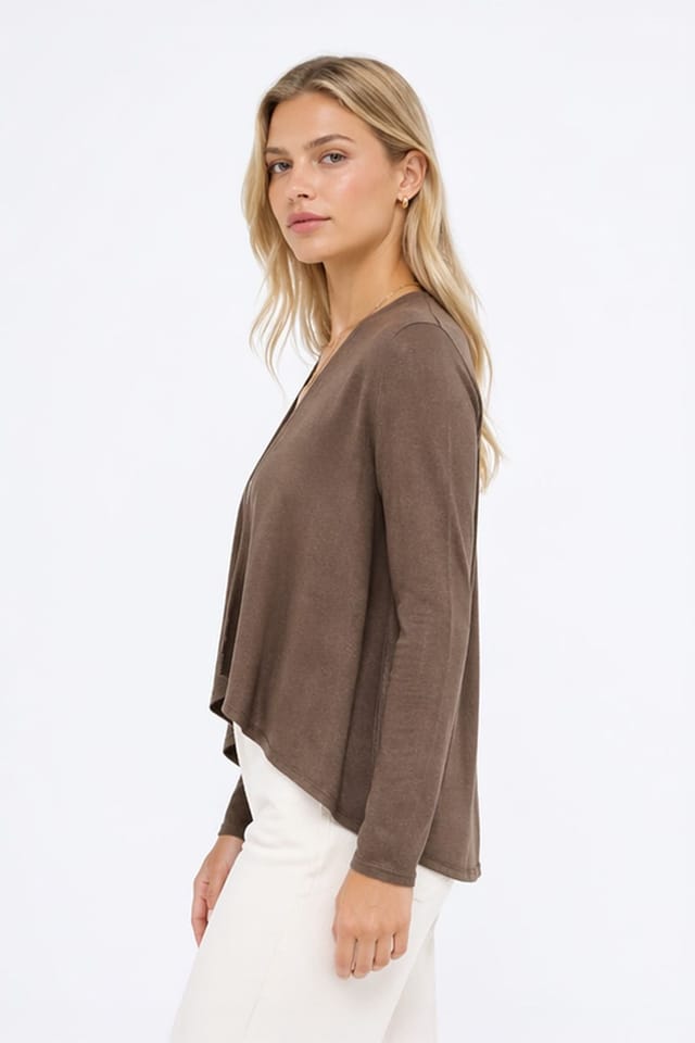 Kettlewell Kettlewell Women's Mid Waterfall Wrap in Brown - 3