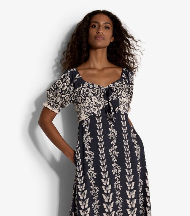 Apricot Women's Navy Butterflies Print Dress Apricot New Look - 2