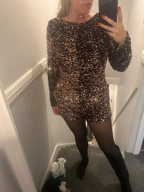 ASOS ASOS velvet long sleeved playsuit