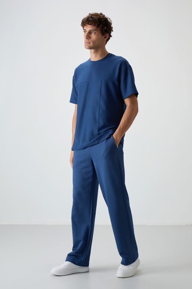 Tommy Life Tommy Life Men's Oversized Jersey T-Shirt With Pocket in Blue - 3