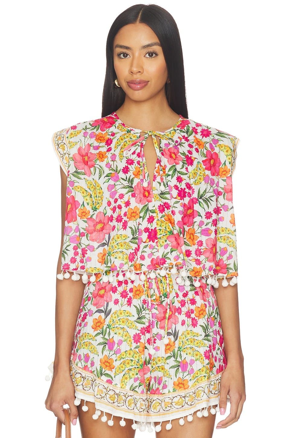 revolve FARM Rio Banana Flowers Blouse in Off White