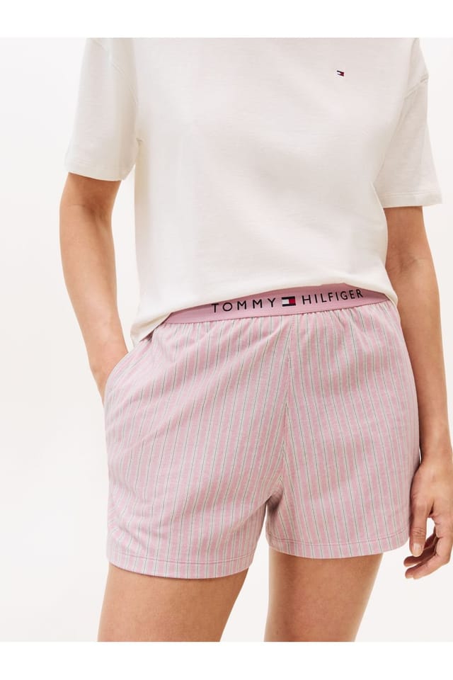 Tommy Hilfiger Tommy Hilfiger Women's Essentials Sleep Short Sleeve Pyjama Short Set Ivory Orchid - 2