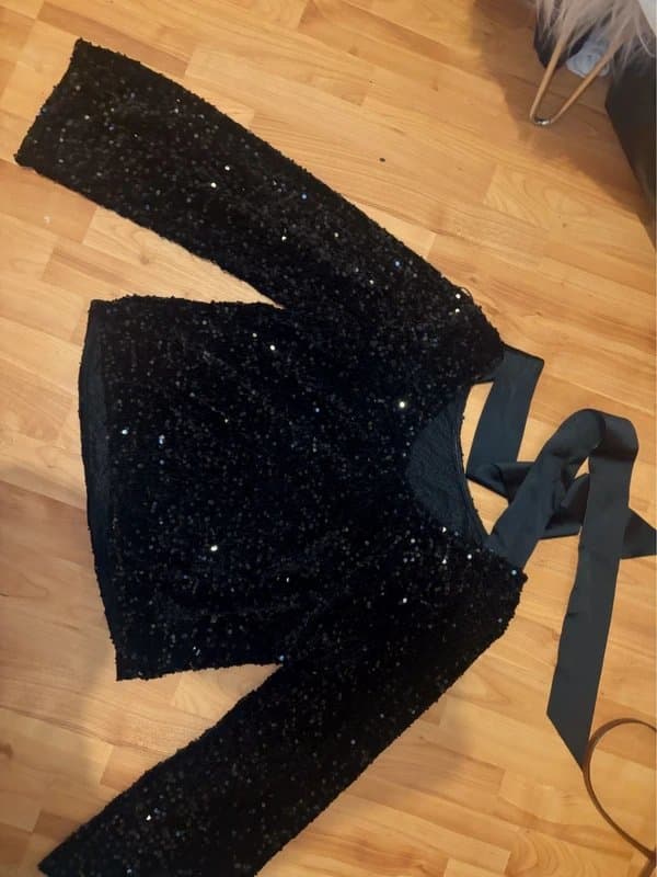 ASOS Sequin bow tie top