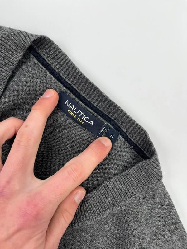 Nautica Nautica Knitted Jumper Mens Medium Grey Sweater
