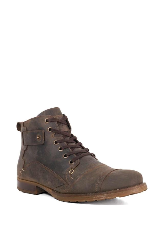 Dune London Dune London Men's Wide Fit 'Simon' Leather Smart Boots in Brown - 2