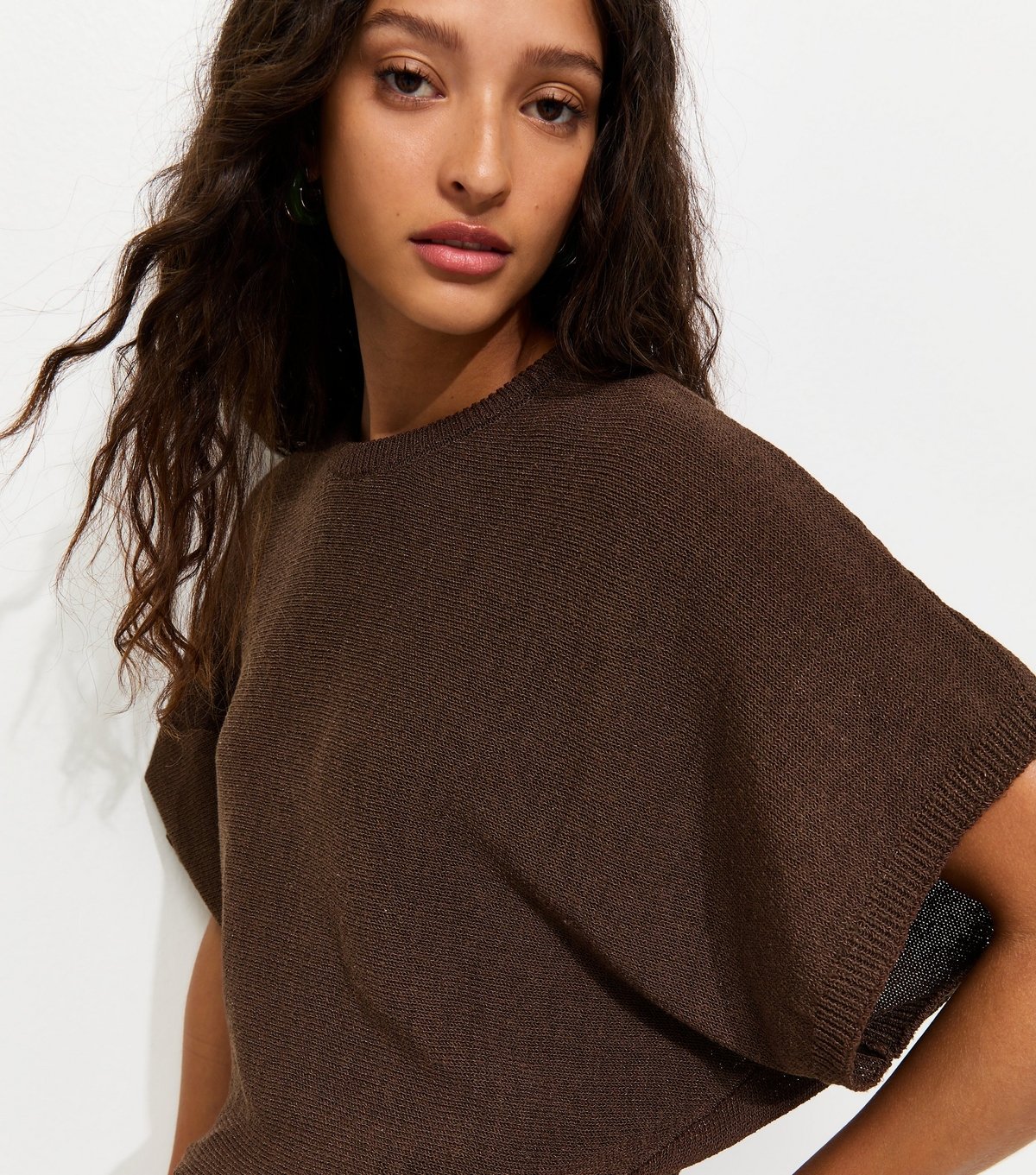 New Look Women's Brown Batwing Sleeve Short Sleeve Jumper New Look - 3