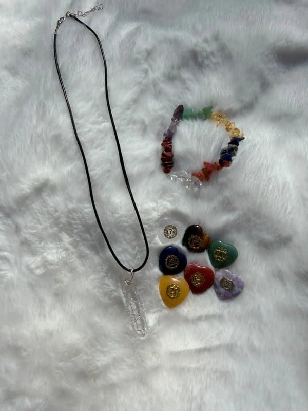 VNSTKWW Moonstone Healing Crystals Set with 7 Chakra Stones – Spiritual Gift