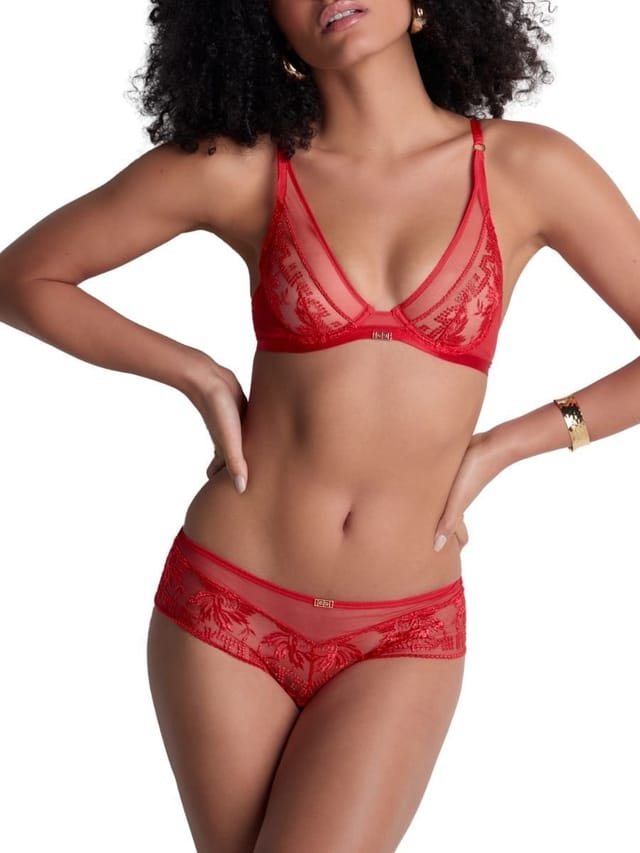 Aubade Aubade Women's Rules of Attraction Triangle Plunge Bra in Red - 3