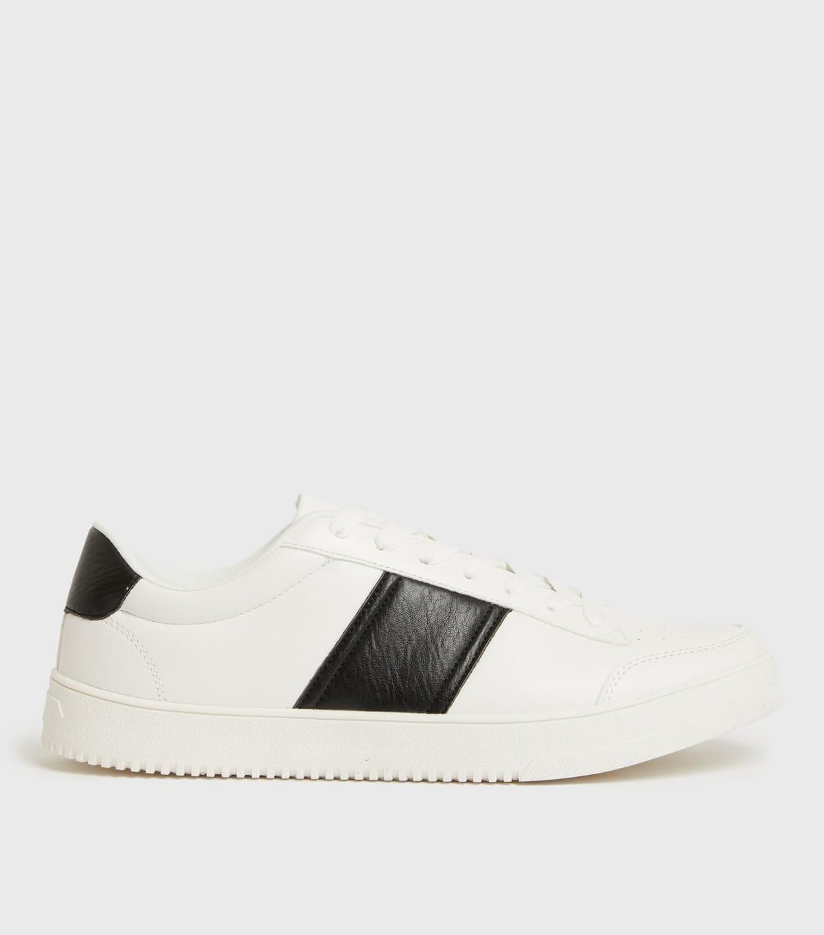 New Look New Look Men's White Side Stripe Lace-Up Trainers