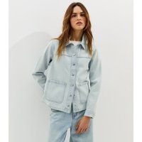 New Look Women's Light Blue Faded Denim Shacket New Look - 3