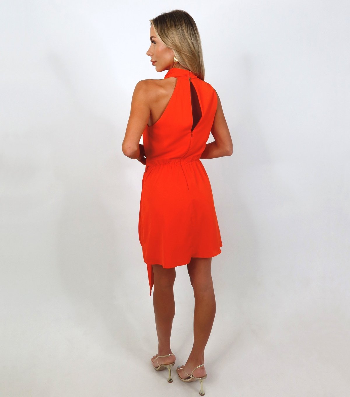 AX Paris Women's Burnt Orange Asymmetric Tie Waist Mini Dress AX Paris New Look - 3