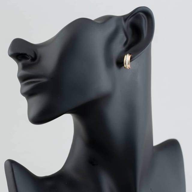 T.H.Baker T.H.Baker Women's 9ct Three Colour Gold Half-Hoop Earrings 3.58.7519 - 2