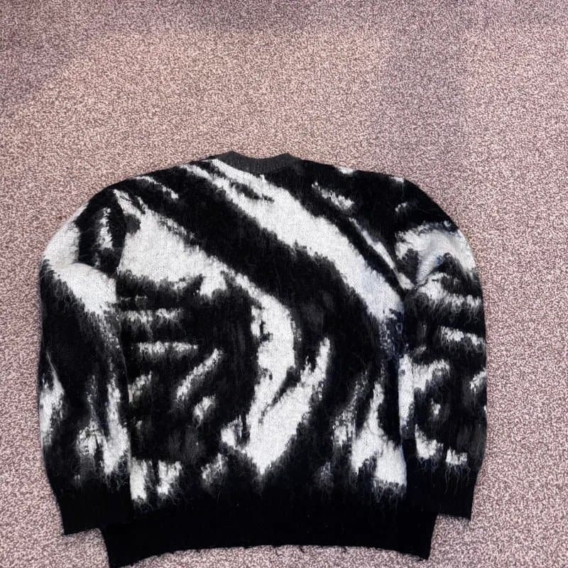 Zara Zara Abstract Knitted Jumper - Black/White - M