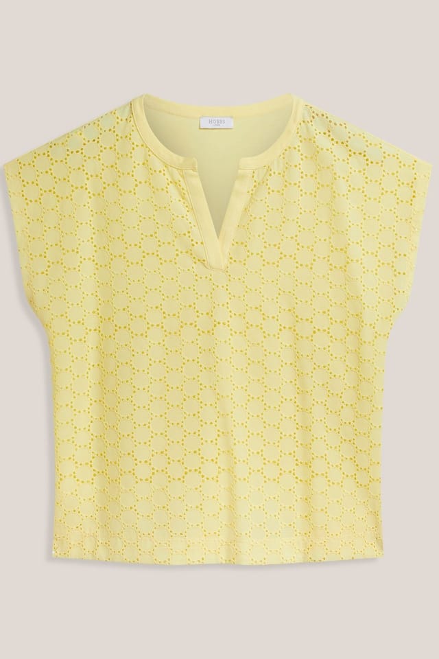 Hobbs London Hobbs London Women's Joanna Broderie Top in Lemon - 2