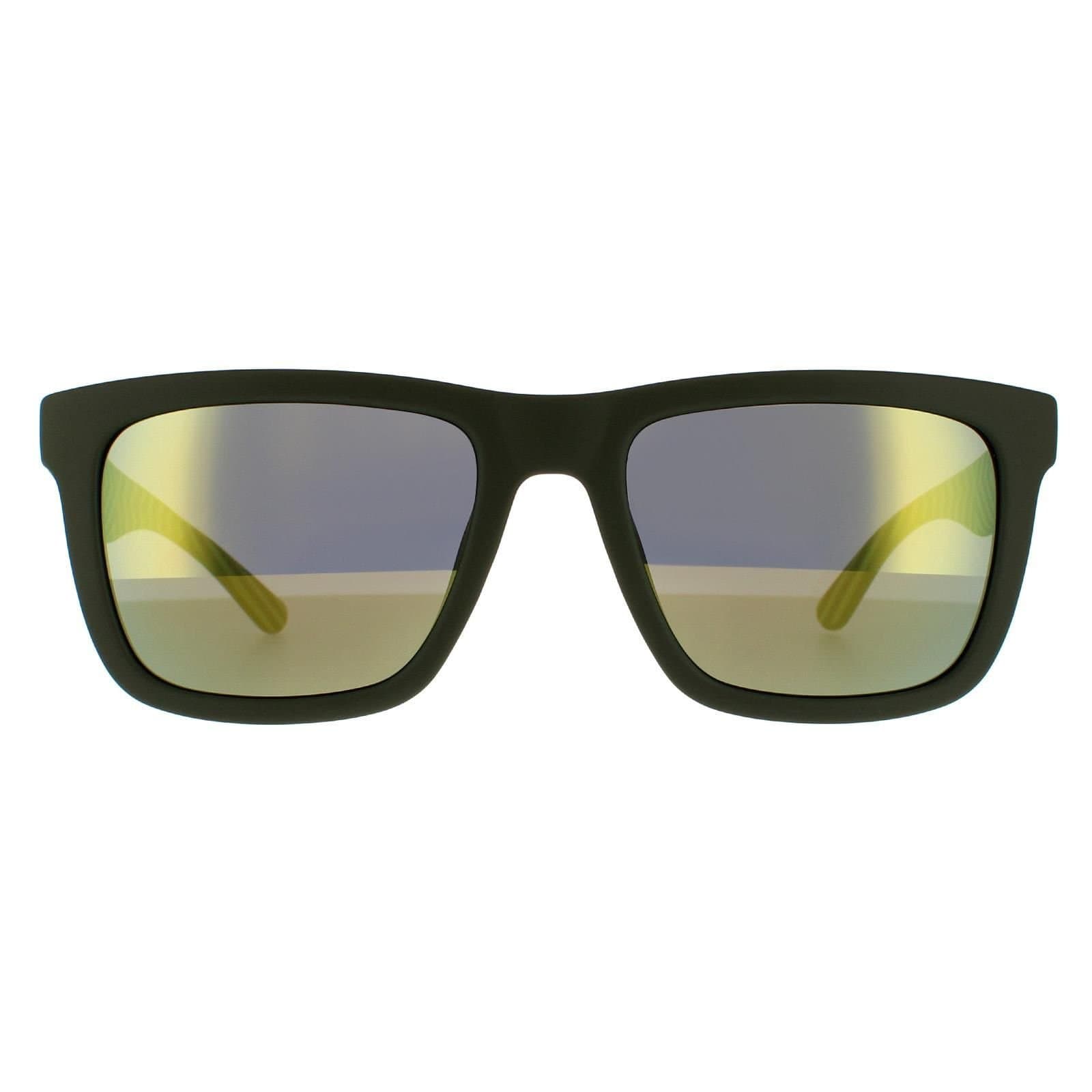 Lacoste Lacoste Men's Rectangle Matte Green Green Mirror Sunglasses