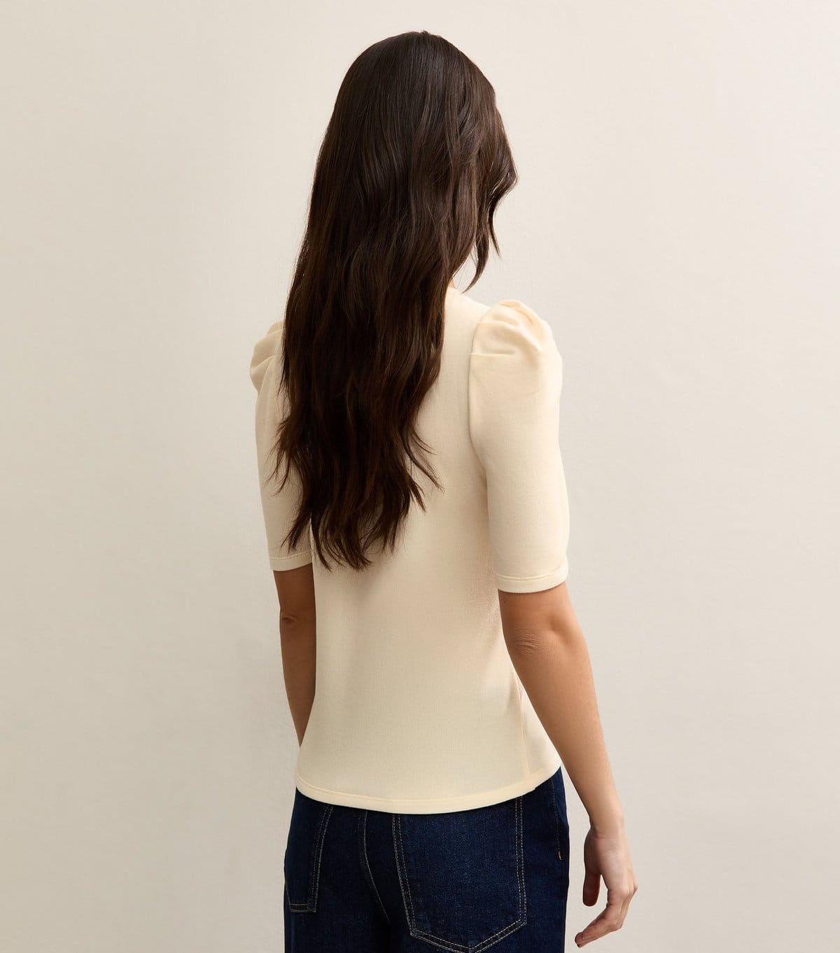 New Look Women's Cream Puff Sleeve Soft Touch T-Shirt New Look - 4