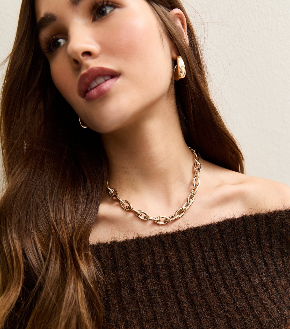 New Look Gold Tone Chunky Oval Link Chain Necklace New Look - 2