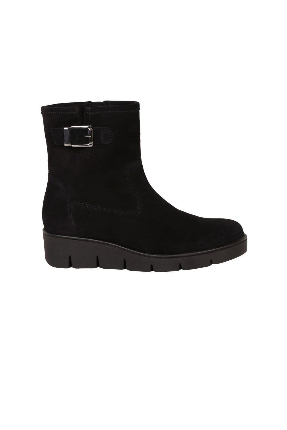 Gabor Gabor Women's 'Entrust' Low Wedge Ankle Boots In Black Suede