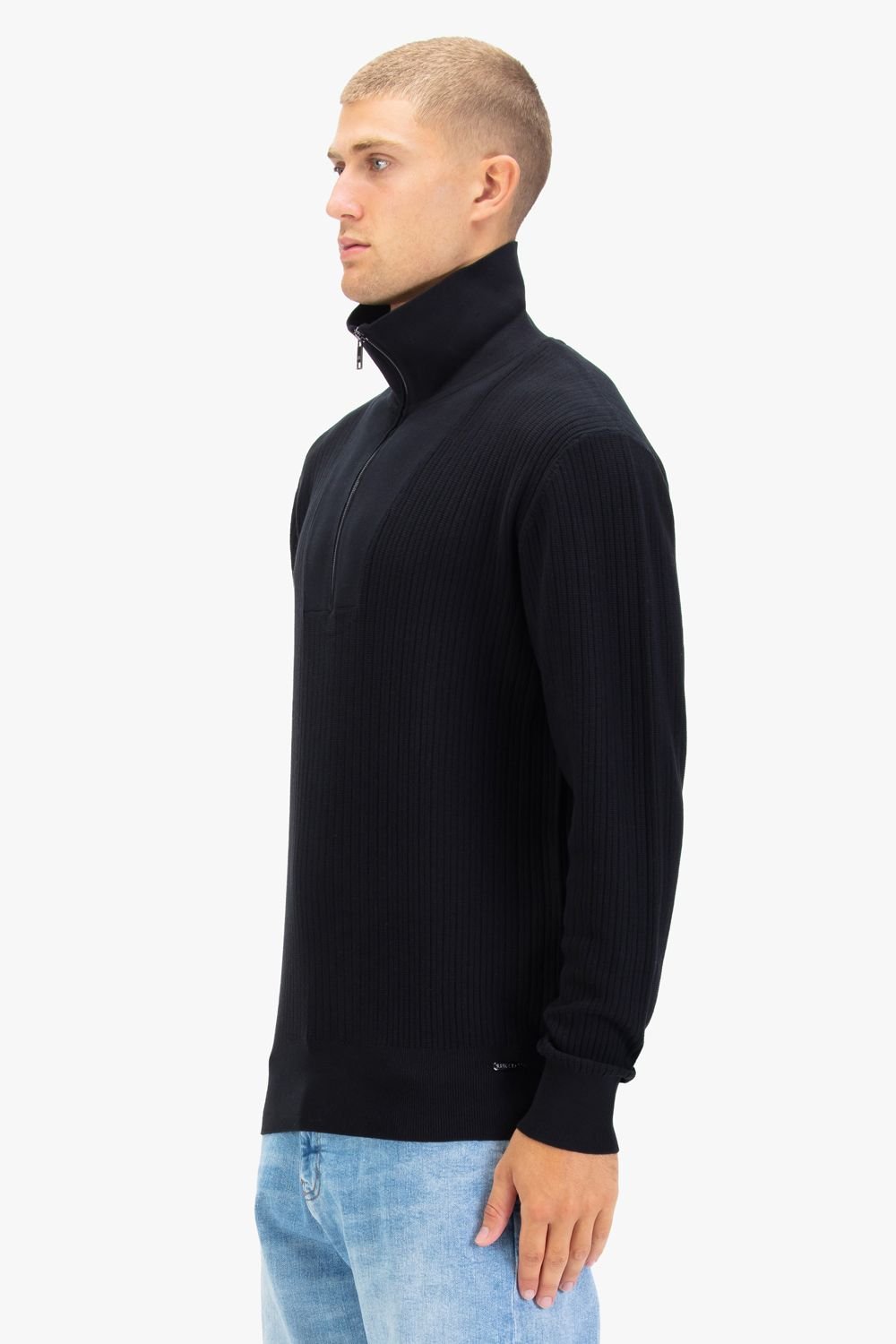 Luke 1977 Luke 1977 Men's Lifton Quarter Zip Knitted Funnel in Black - 3