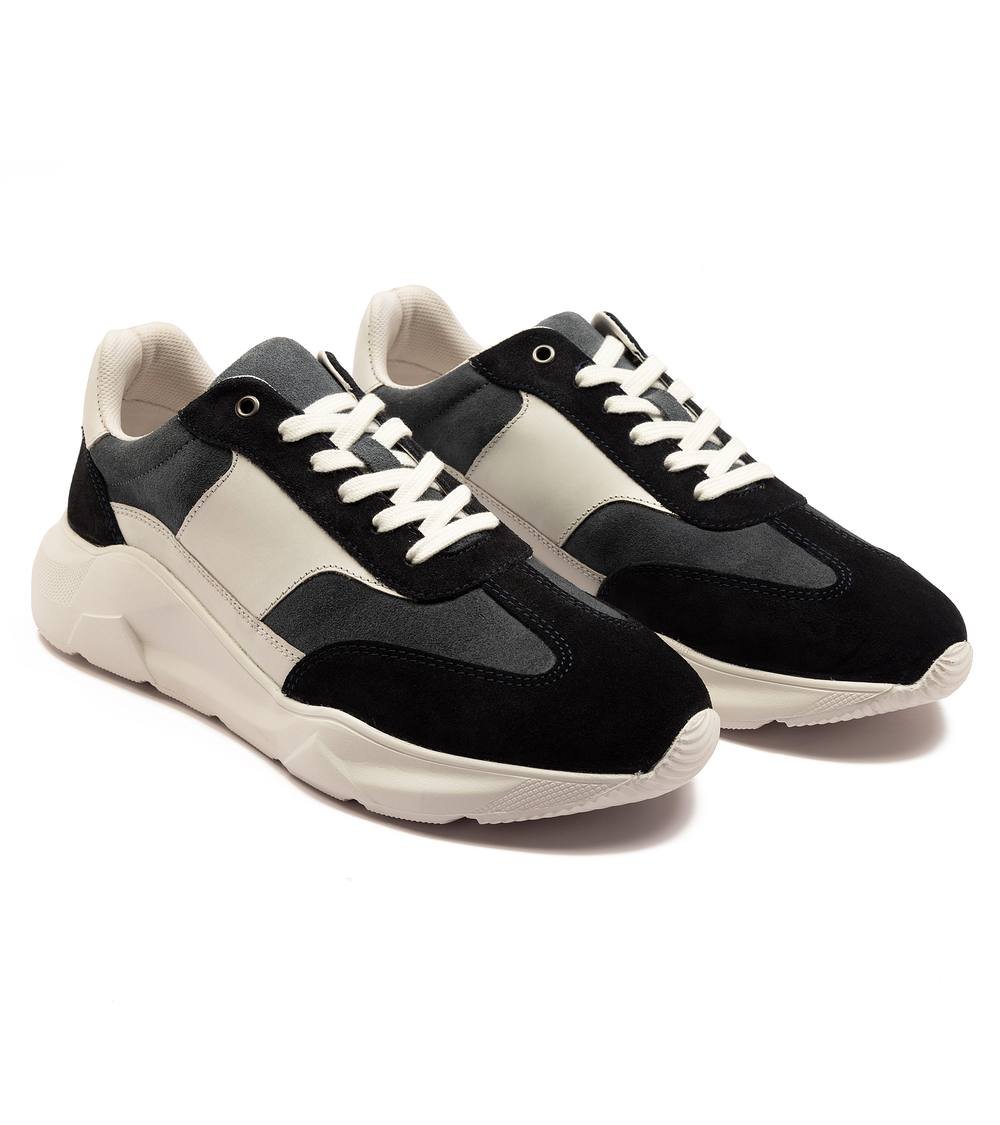 Off the Hook Off the Hook Men's 'Collins' Casual Lace-Up Leather Trainers in Blue - 3