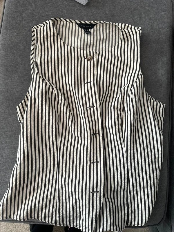 New Look Brown striped waistcoat size 14 - 1