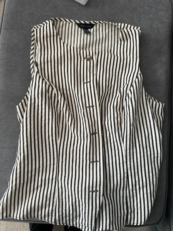 New Look Brown striped waistcoat size 14