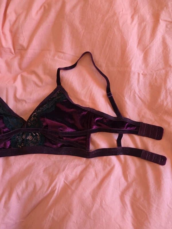 New Look Burgundy velvet bralette top