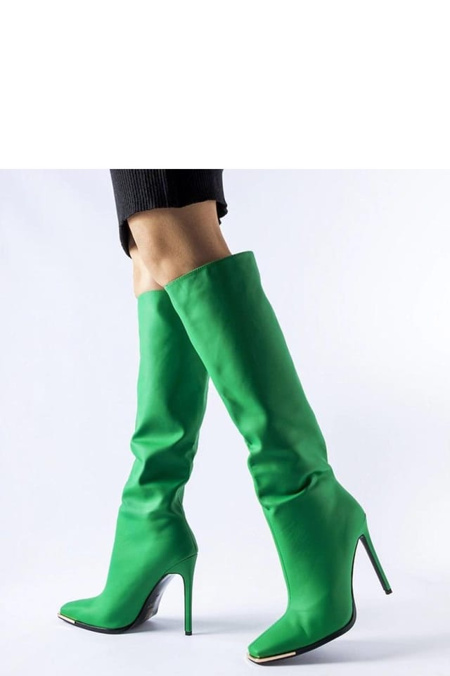 Love Lace Love Lace Women's Conjunto Square Toe Stiletto Heel Insulated Slip On Boots in Green - 2