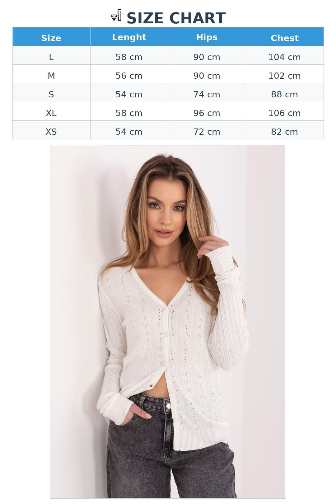 Love Lace Love Lace Women's Openwork V Neck Button Cardigan Sweater Style 226409 in White - 4