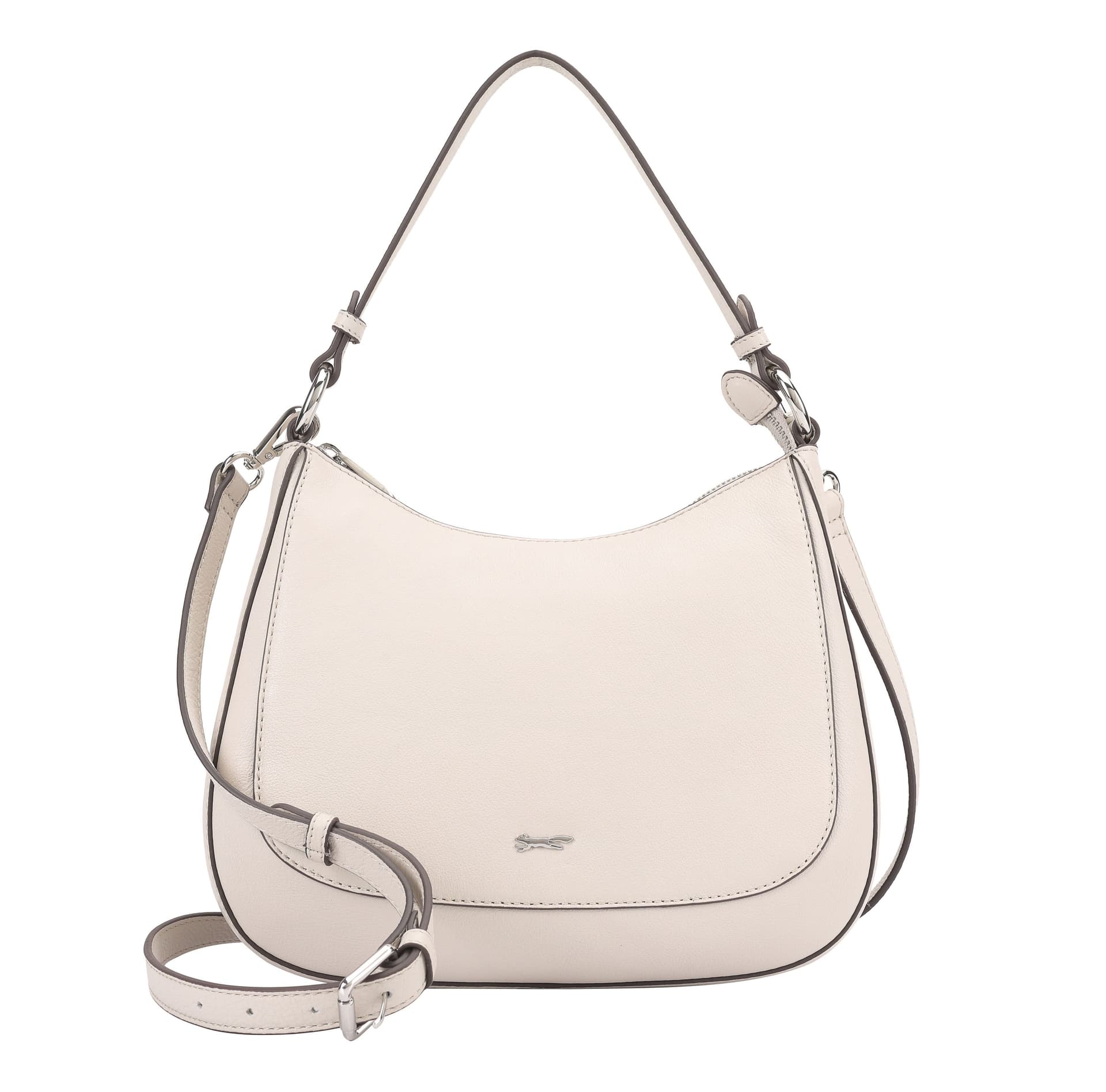 Paul Costelloe Paul Costelloe Women's Lovisa Leather Shoulder Bag in Light Grey