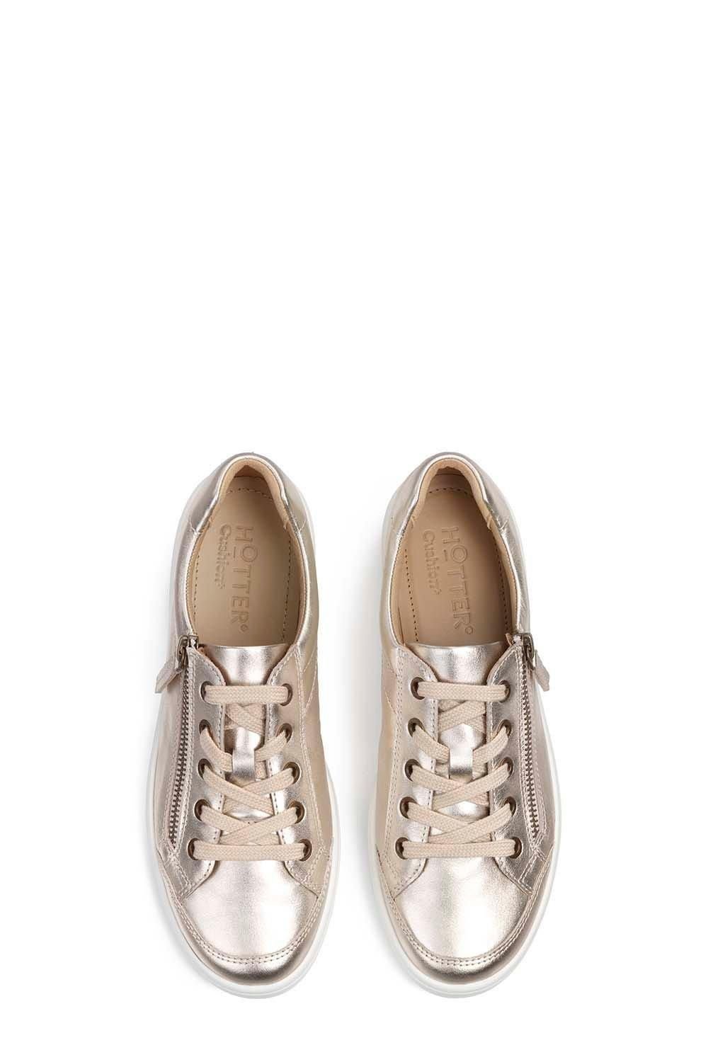 Hotter Hotter Women's Wide Fit 'Chase II' Deck Shoes in Metallic Gold - 3
