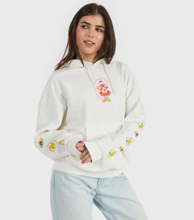 Skinnydip Women's White Strawberry Shortcake Embroidered Hoodie Skinnydip New Look - 3