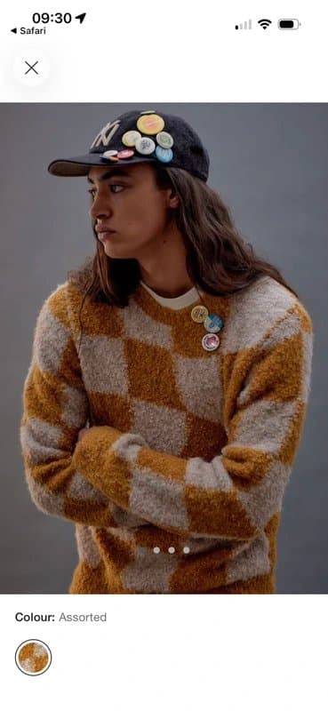 Urban Outfitters BDG Boucle Checkerboard Jumper
