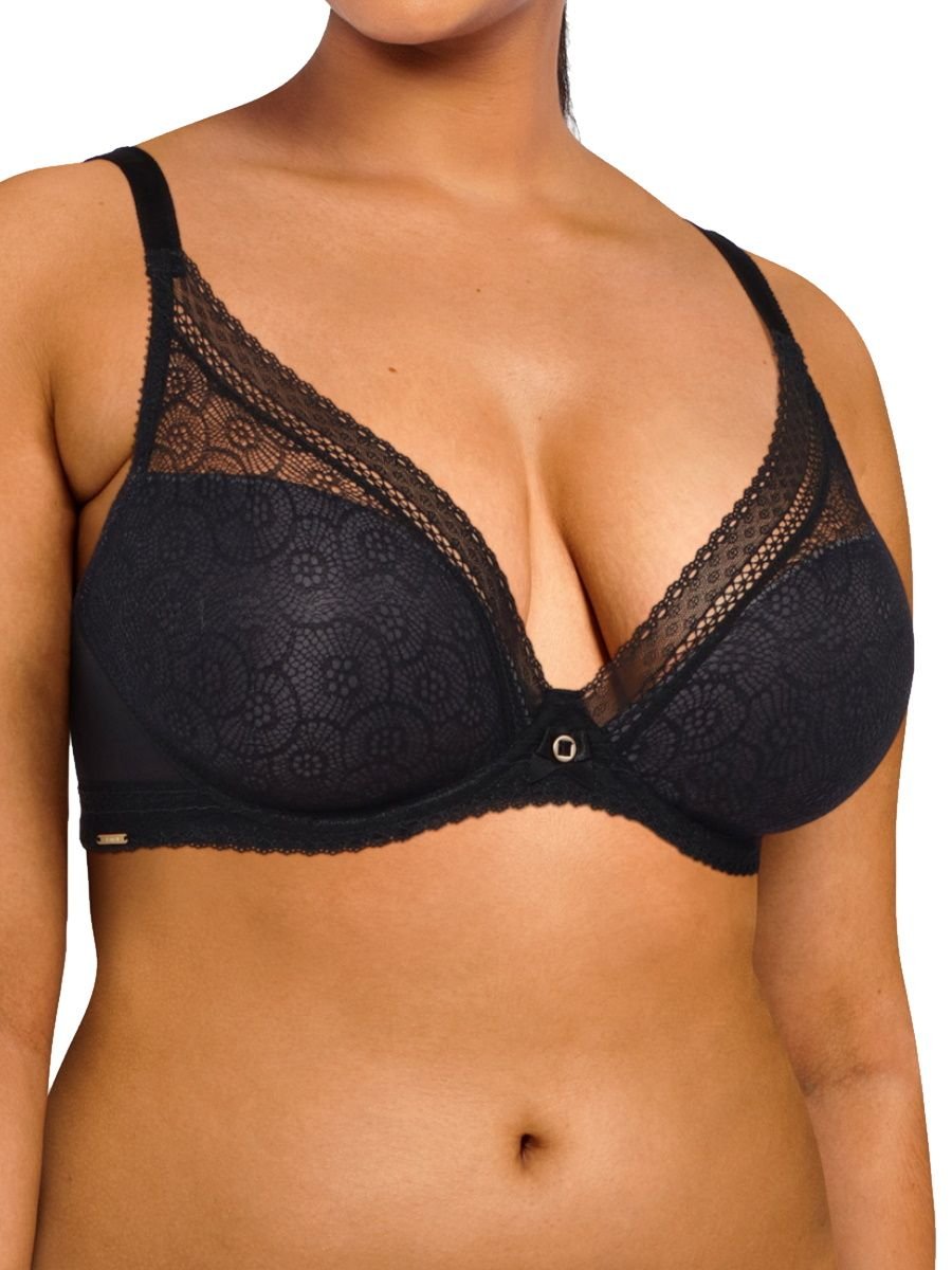 Chantelle Chantelle Women's Festivite Plunge T-Shirt Bra in Black - 3