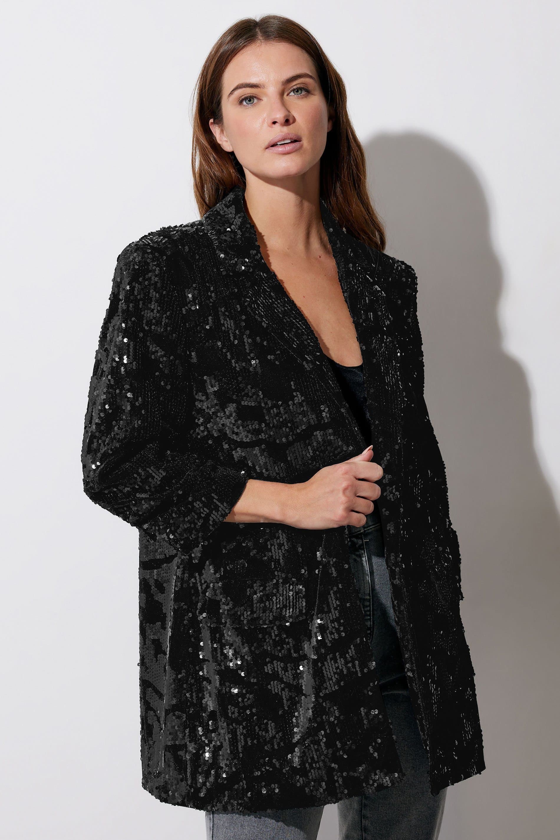 Star By Julien Macdonald Star by Julien Macdonald Women's Sequin Tailored Blazer in Black