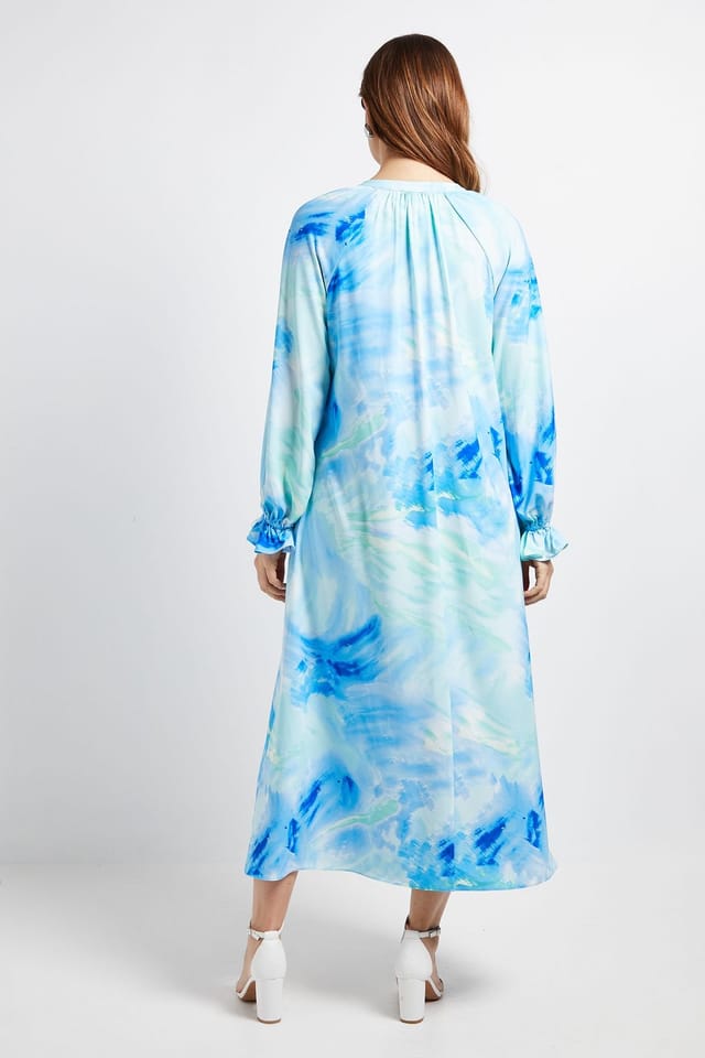 Wallis Wallis Women's Abstract Tie Smock Dress in Blue - 3