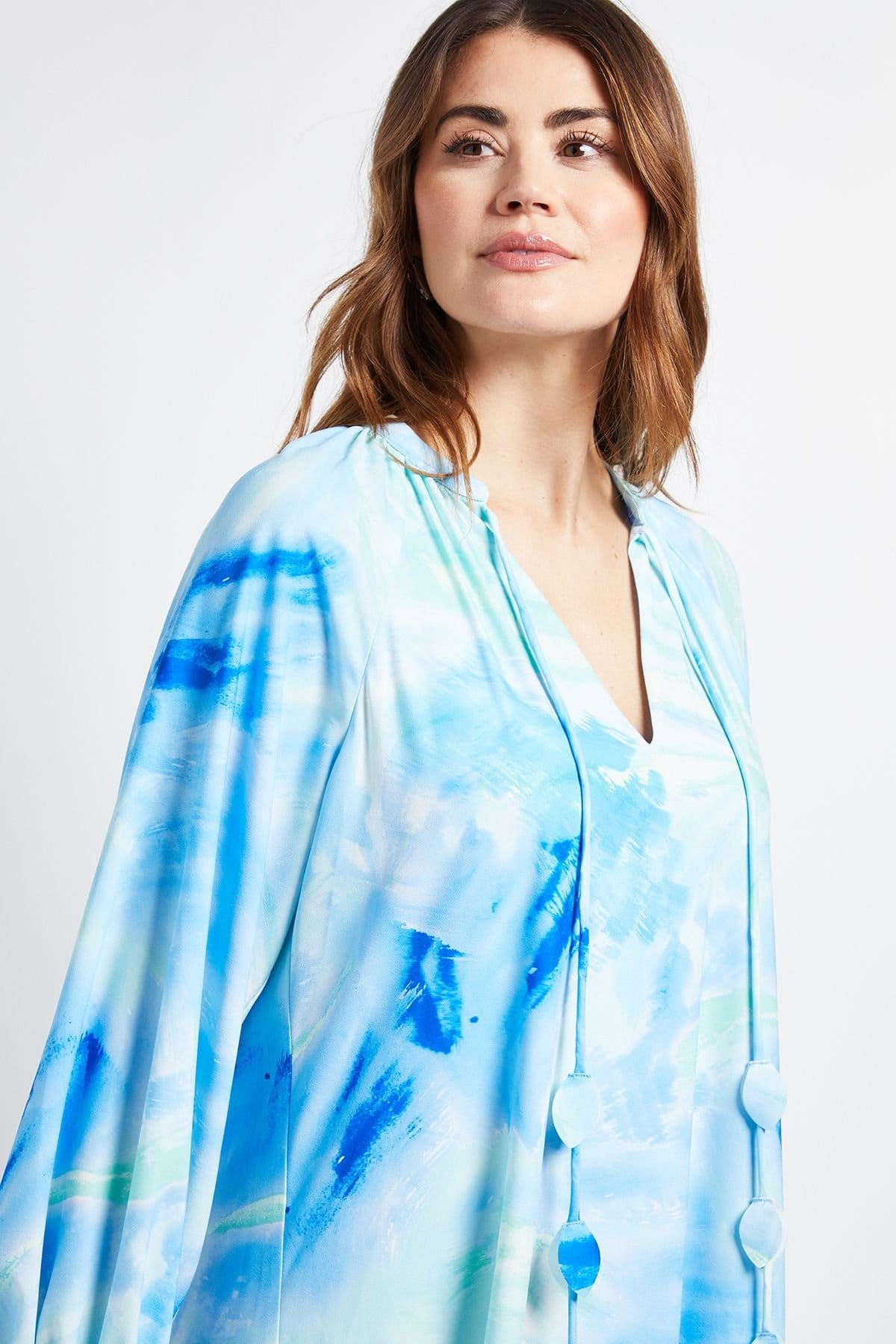 Wallis Wallis Women's Abstract Tie Smock Dress in Blue - 4