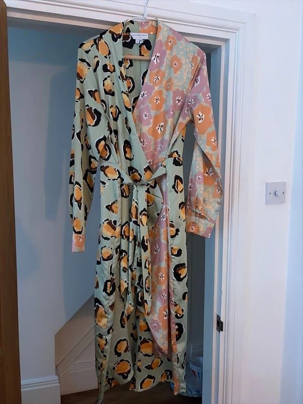 Never Fully Dressed Never Fully Dressed Lovely Leo Floral Splice Wrap Dress Mint Green Pink”