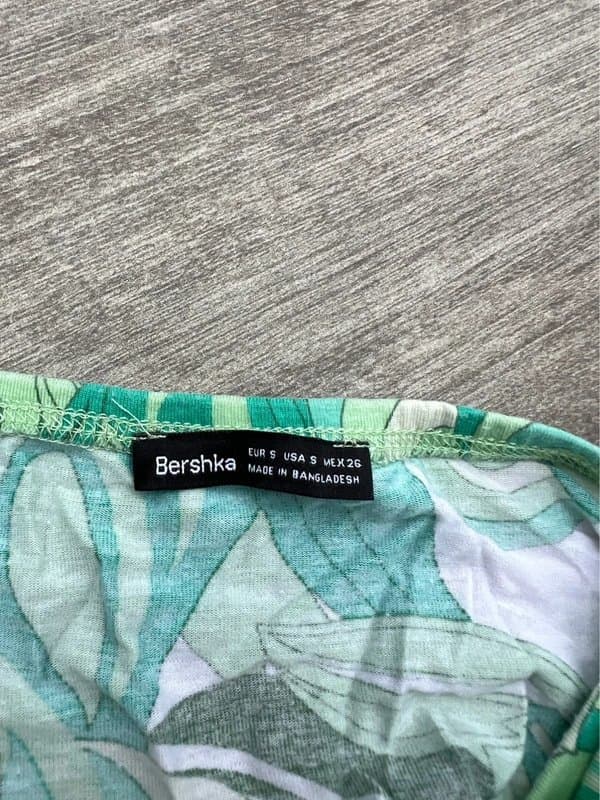 Bershka Green patterned halter neck summer top