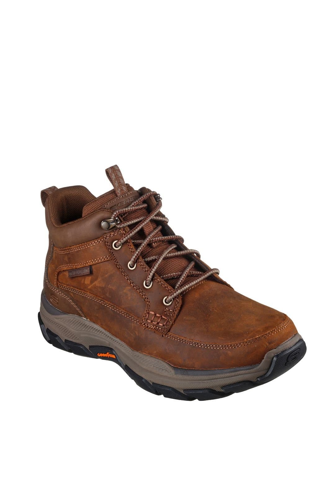 Skechers Skechers Men's Respected Mid-Top Leather Moc Toe Lace-Up Boots - Brown