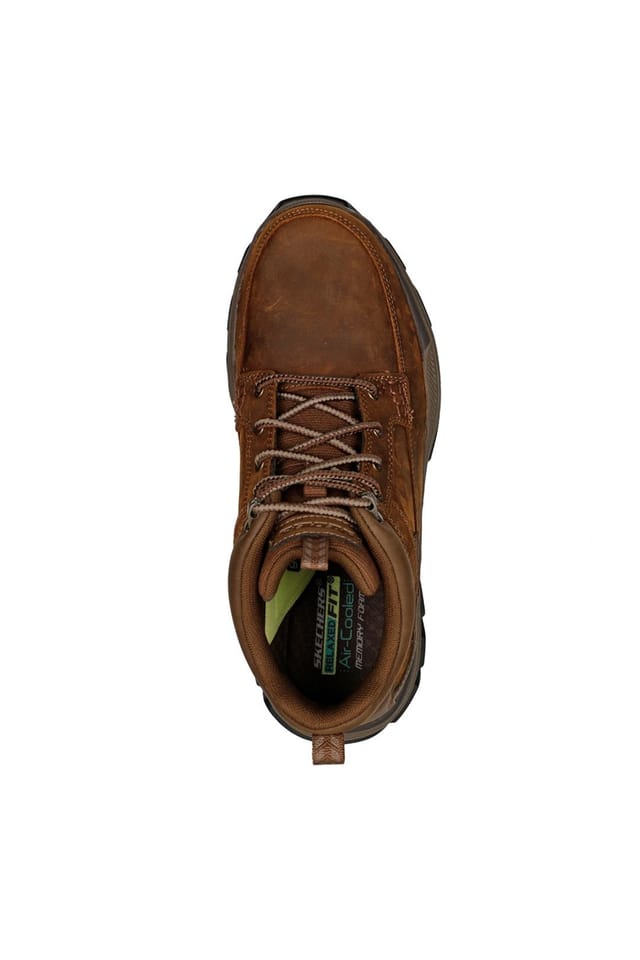 Skechers Skechers Men's Respected Mid-Top Leather Moc Toe Lace-Up Boots - Brown - 2