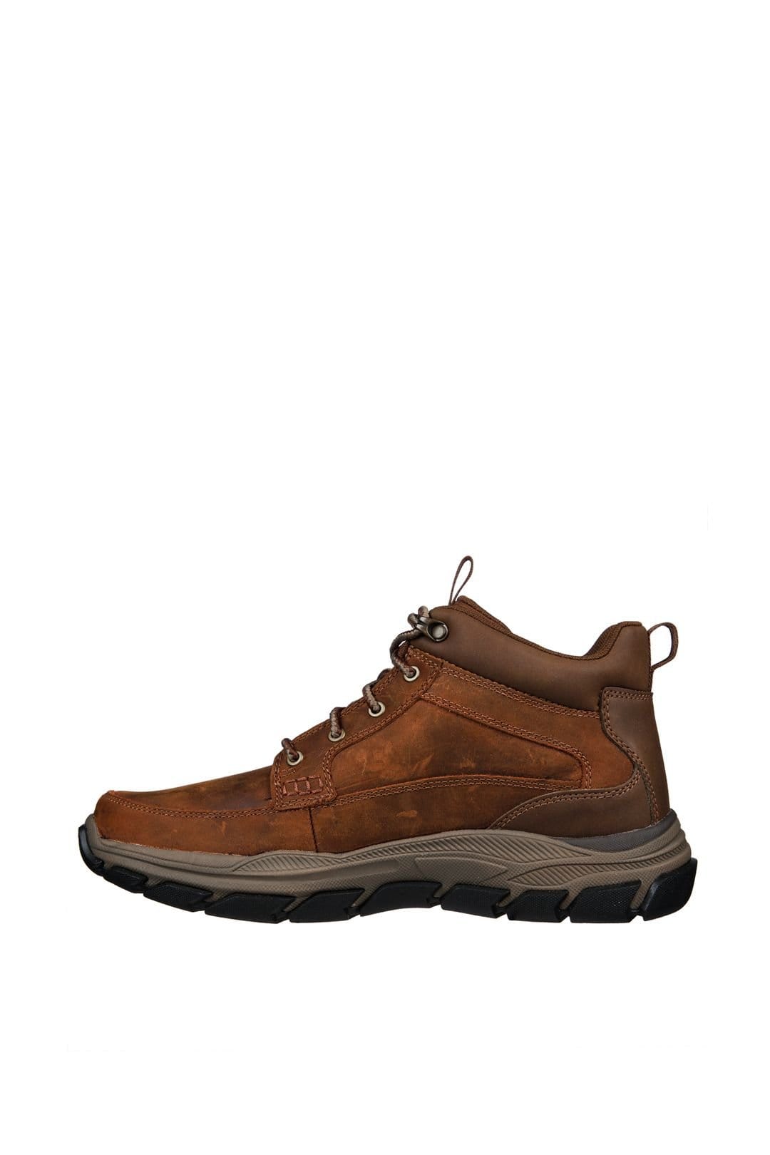 Skechers Skechers Men's Respected Mid-Top Leather Moc Toe Lace-Up Boots - Brown - 4